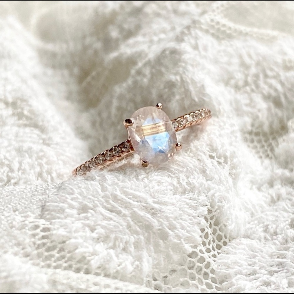 ‘SHE'S A RAINBOW' Moonstone 14k Rose Gold Ring